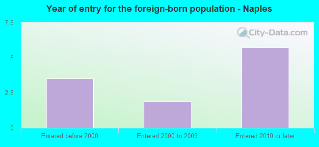 Year of entry for the foreign-born population - Naples