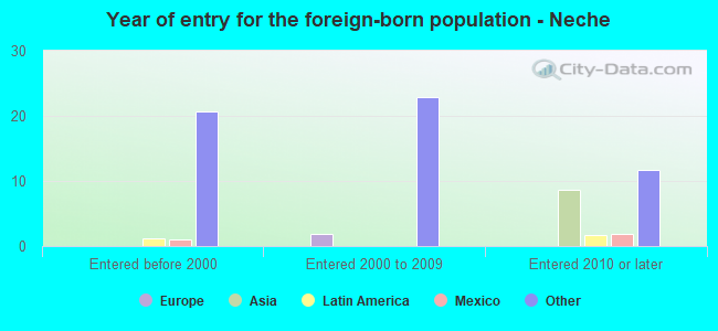 Year of entry for the foreign-born population - Neche