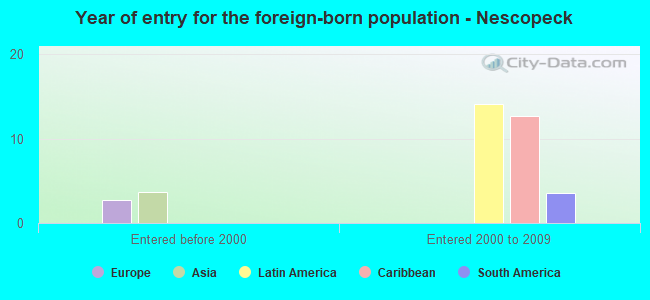 Year of entry for the foreign-born population - Nescopeck