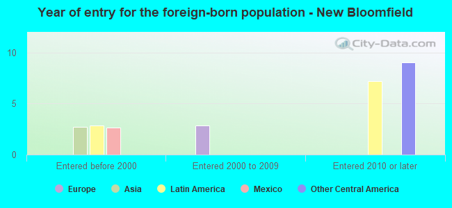 Year of entry for the foreign-born population - New Bloomfield