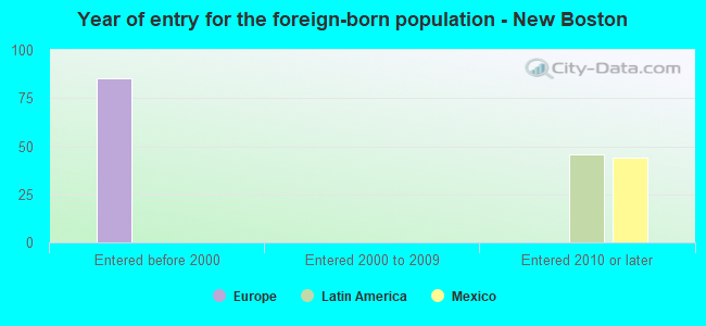 Year of entry for the foreign-born population - New Boston