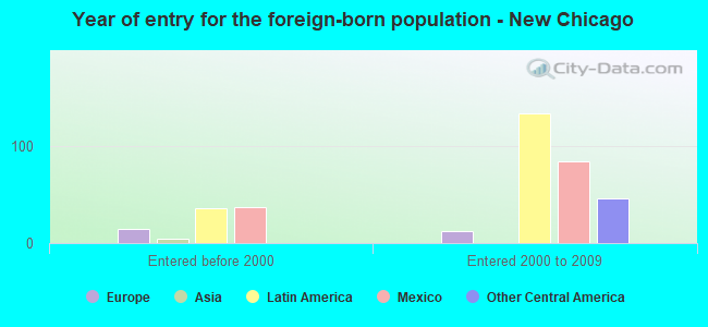Year of entry for the foreign-born population - New Chicago
