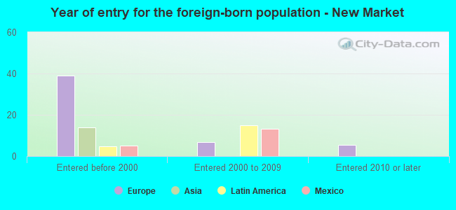 Year of entry for the foreign-born population - New Market