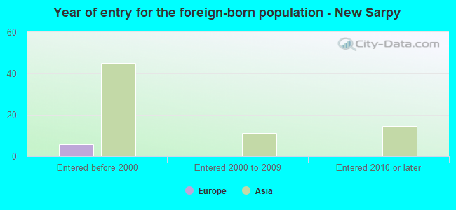 Year of entry for the foreign-born population - New Sarpy