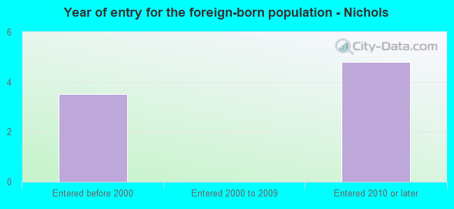 Year of entry for the foreign-born population - Nichols