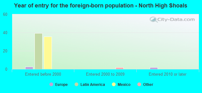 Year of entry for the foreign-born population - North High Shoals