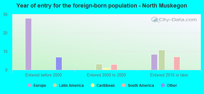 Year of entry for the foreign-born population - North Muskegon