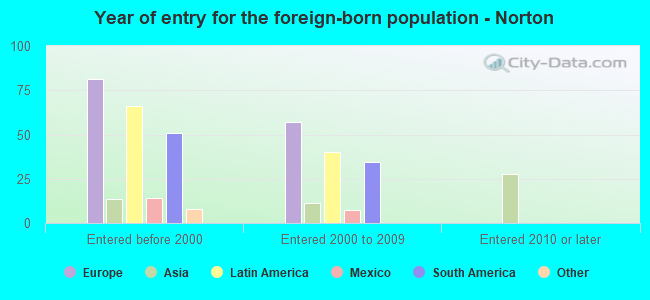 Year of entry for the foreign-born population - Norton