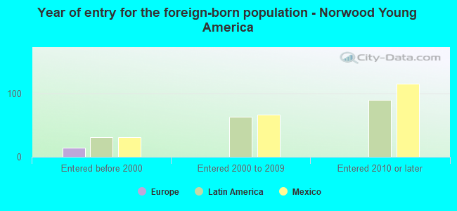 Year of entry for the foreign-born population - Norwood Young America