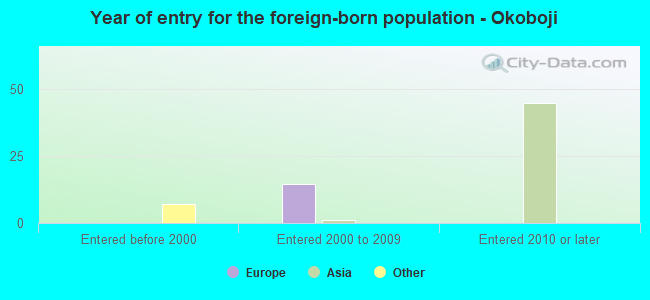 Year of entry for the foreign-born population - Okoboji