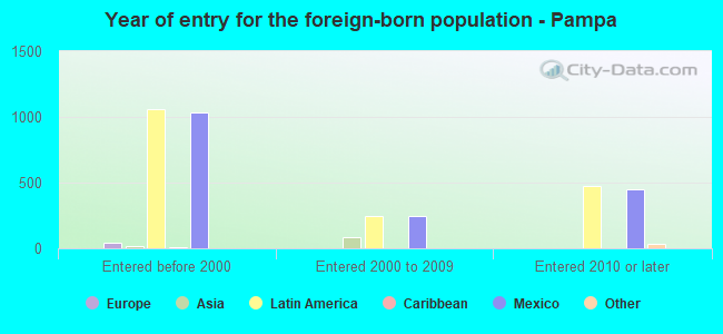 Year of entry for the foreign-born population - Pampa