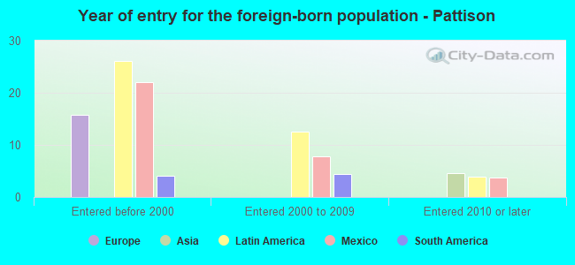 Year of entry for the foreign-born population - Pattison