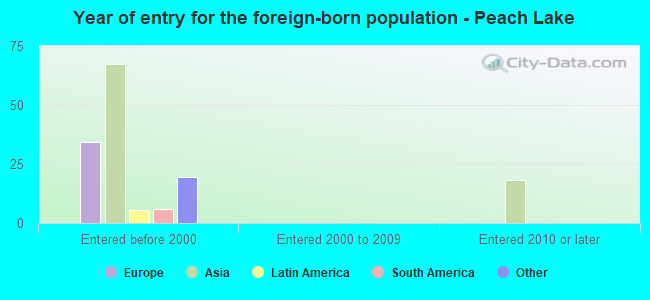 Year of entry for the foreign-born population - Peach Lake