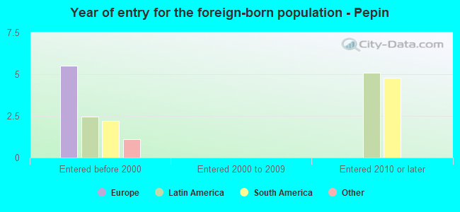 Year of entry for the foreign-born population - Pepin