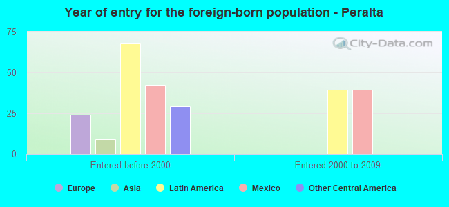 Year of entry for the foreign-born population - Peralta