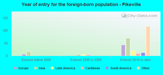 Year of entry for the foreign-born population - Pikeville