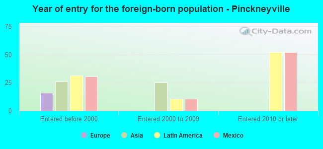 Year of entry for the foreign-born population - Pinckneyville