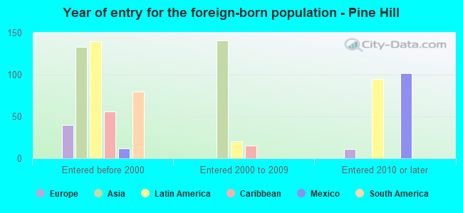 Year of entry for the foreign-born population - Pine Hill