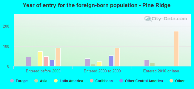 Year of entry for the foreign-born population - Pine Ridge