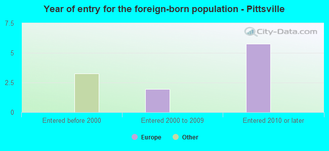 Year of entry for the foreign-born population - Pittsville