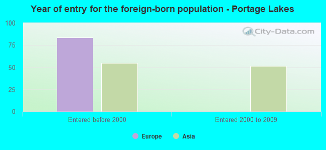 Year of entry for the foreign-born population - Portage Lakes