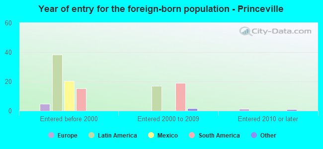 Year of entry for the foreign-born population - Princeville