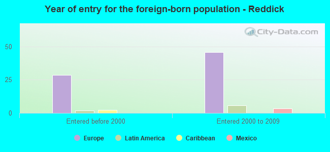 Year of entry for the foreign-born population - Reddick