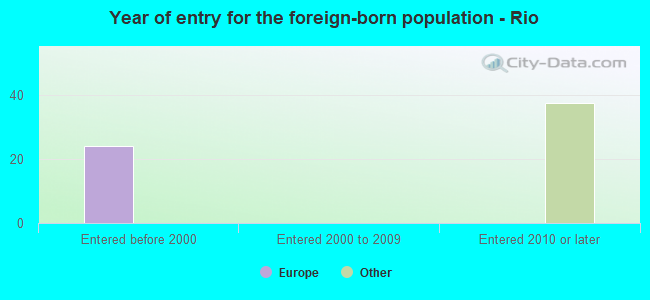 Year of entry for the foreign-born population - Rio