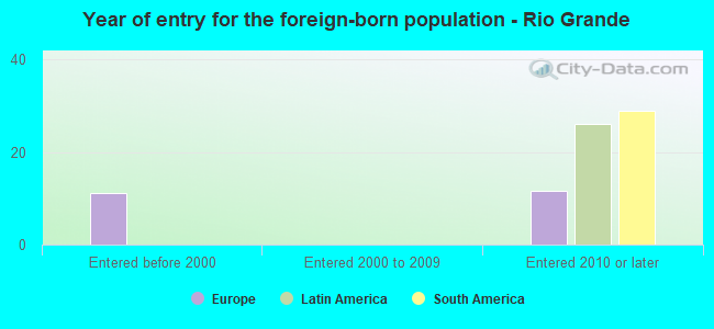 Year of entry for the foreign-born population - Rio Grande