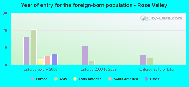 Year of entry for the foreign-born population - Rose Valley