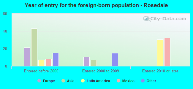 Year of entry for the foreign-born population - Rosedale