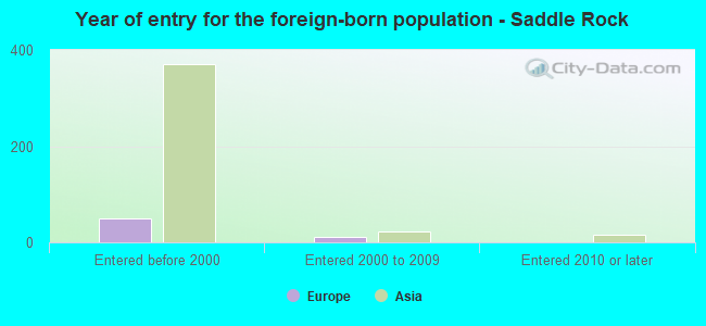 Year of entry for the foreign-born population - Saddle Rock