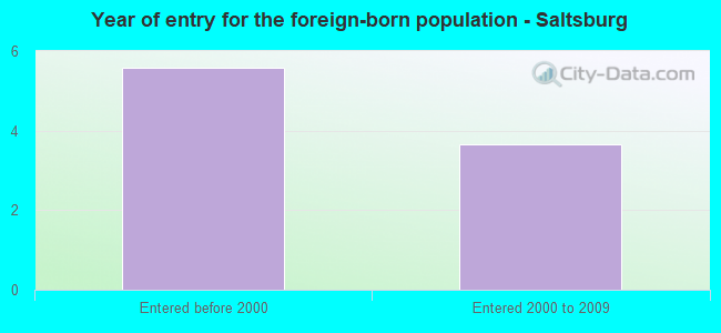 Year of entry for the foreign-born population - Saltsburg