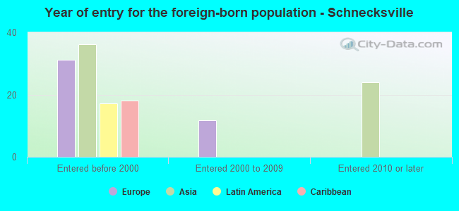 Year of entry for the foreign-born population - Schnecksville
