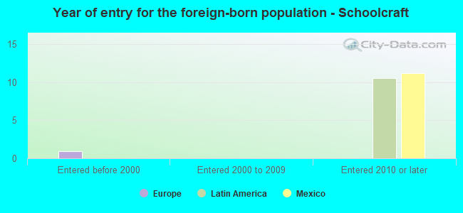 Year of entry for the foreign-born population - Schoolcraft