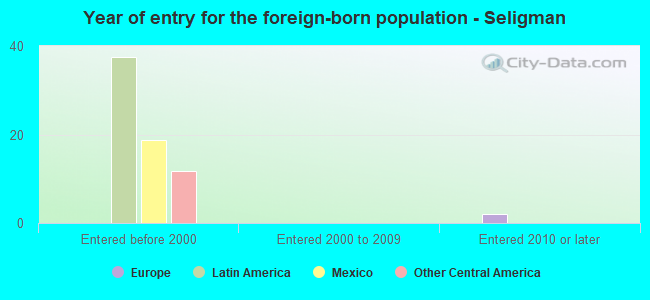 Year of entry for the foreign-born population - Seligman