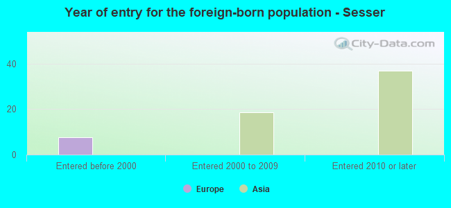 Year of entry for the foreign-born population - Sesser