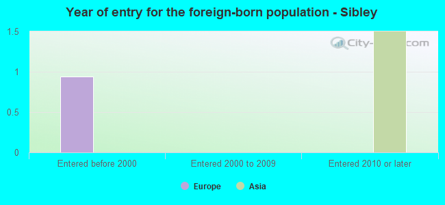 Year of entry for the foreign-born population - Sibley