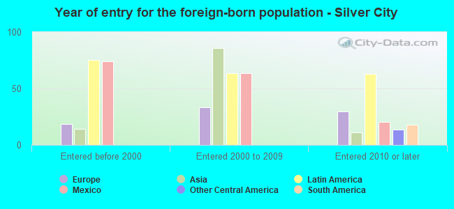 Year of entry for the foreign-born population - Silver City