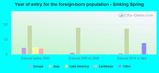 Year of entry for the foreign-born population - Sinking Spring