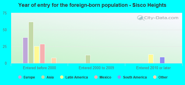 Year of entry for the foreign-born population - Sisco Heights