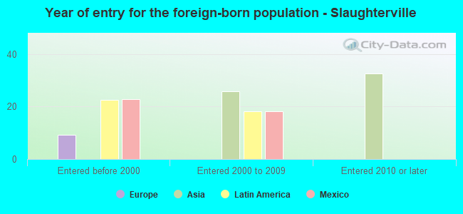 Year of entry for the foreign-born population - Slaughterville