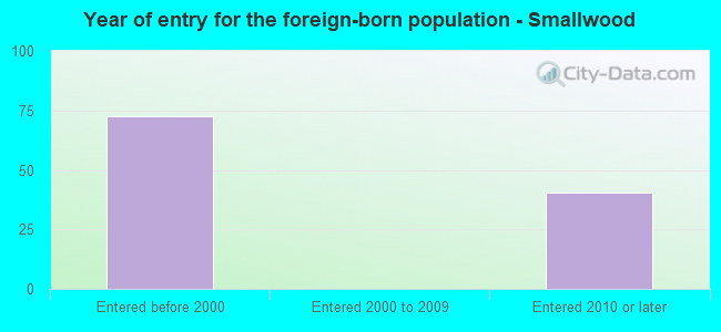 Year of entry for the foreign-born population - Smallwood
