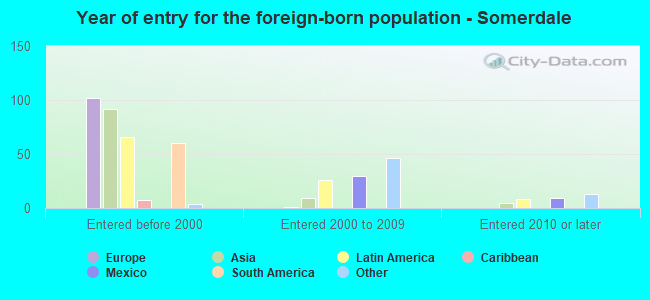 Year of entry for the foreign-born population - Somerdale