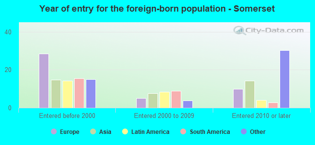 Year of entry for the foreign-born population - Somerset