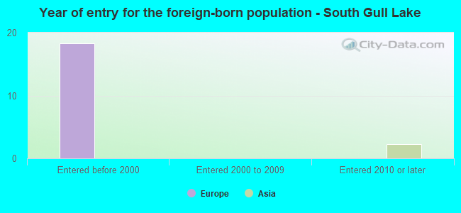 Year of entry for the foreign-born population - South Gull Lake