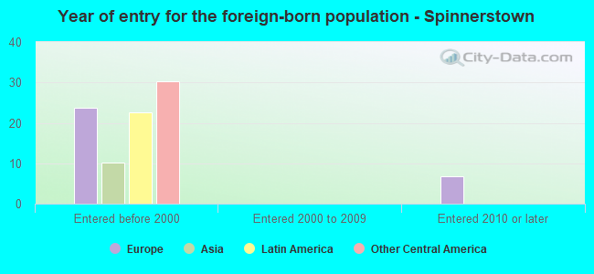 Year of entry for the foreign-born population - Spinnerstown