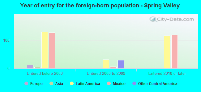 Year of entry for the foreign-born population - Spring Valley