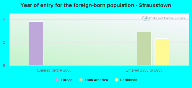 Year of entry for the foreign-born population - Strausstown