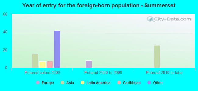 Year of entry for the foreign-born population - Summerset
